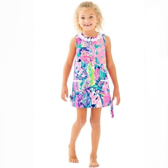 Lilly Pulitzer Girls Classic Shift Dress in Gumbo Limbo Print HTF NWT Size 10 - Picture 1 of 10
